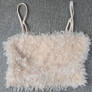 The Buckle Willow & Root Women's Small Faux Feathers‎ Strappy Crop Tank.E156